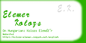 elemer kolozs business card